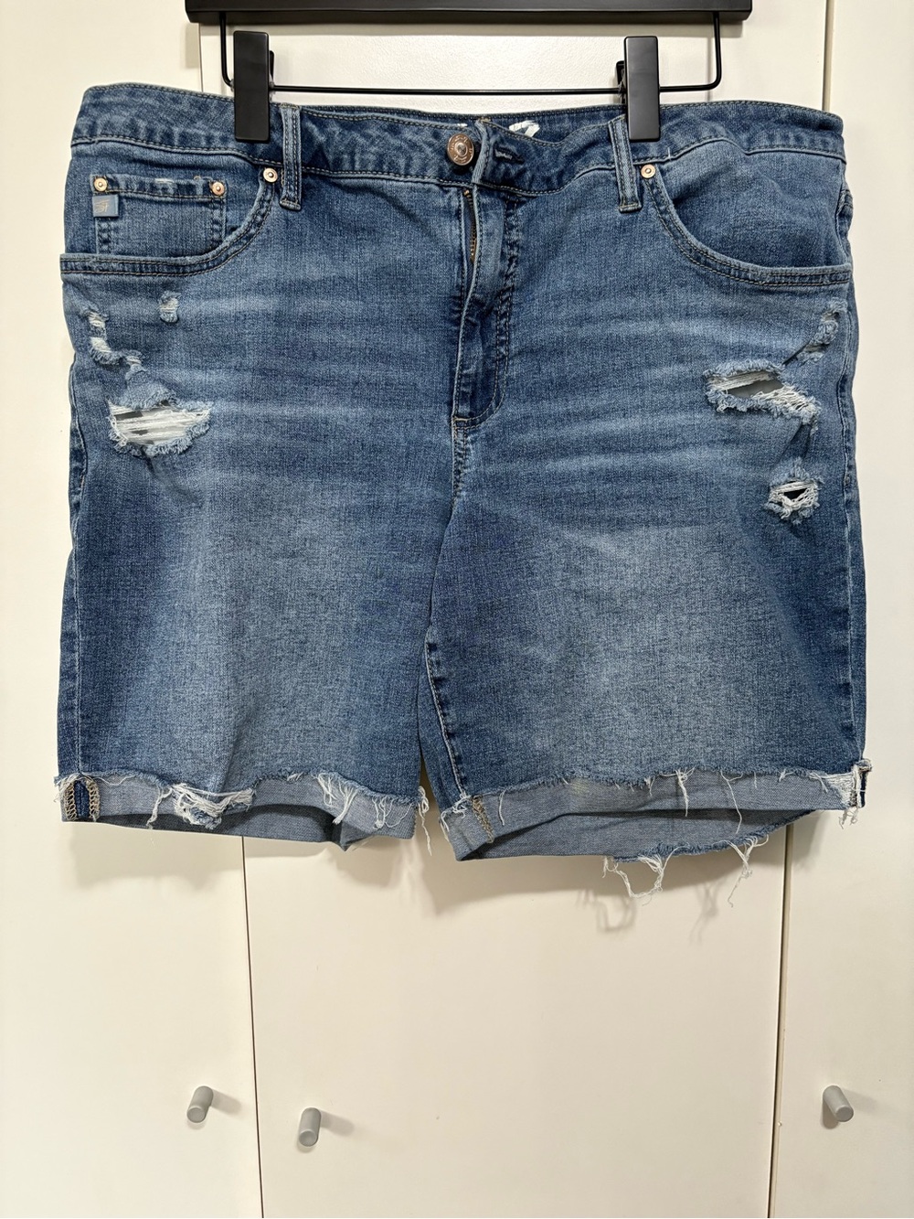 Seven7 Light Blue Denim Jeans with Brass Hardware
